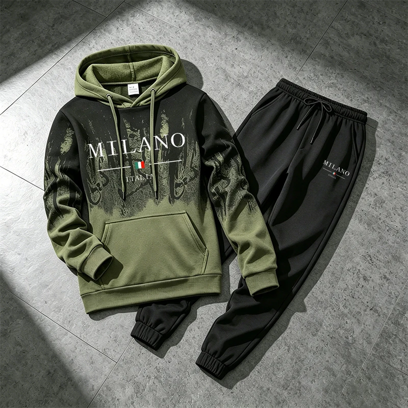Track Suit Men - Italy Fashion Sportswear 2pcs Set Male