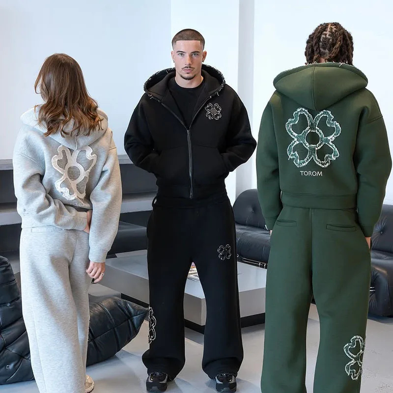 Track Suit Men - Spring Autumn Oversized 4 Leaf Clover