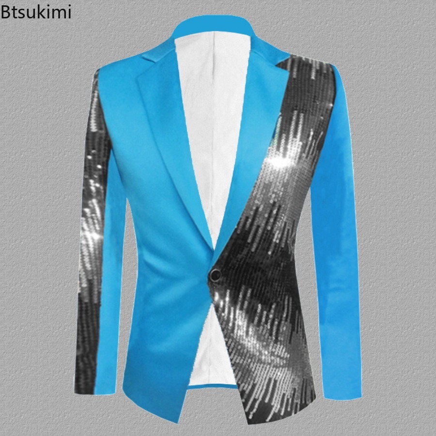 Mens Fashion Blazer - 2026 Men's Fashion Sequin Suit Jacket
