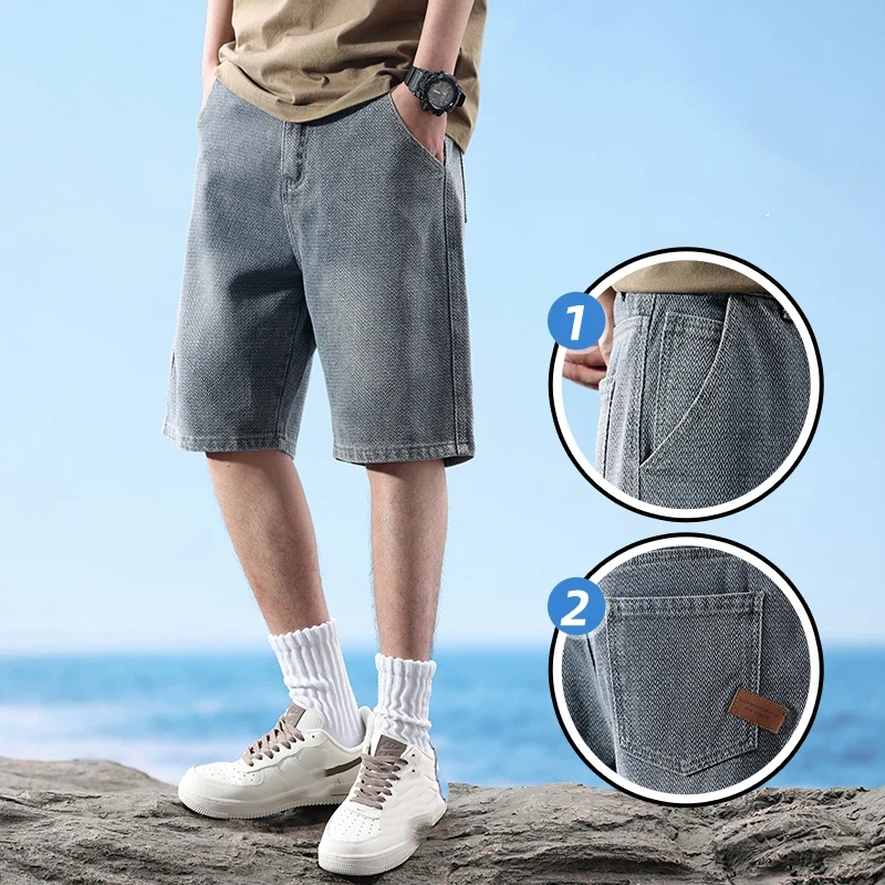 Men'S Fashion Trousers - Men's Star Pattern Denim Shorts Vintage