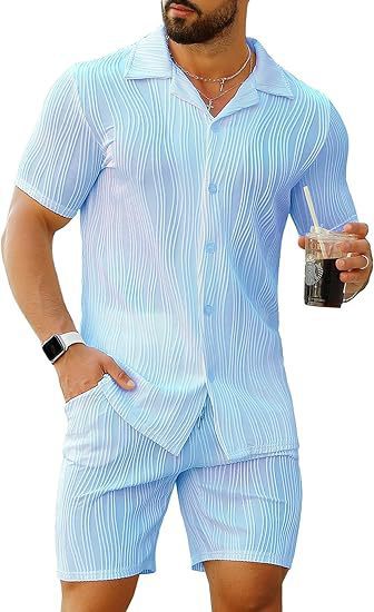 Men's 2 Piece Outfits Short Sl - Track Suit Men review and price