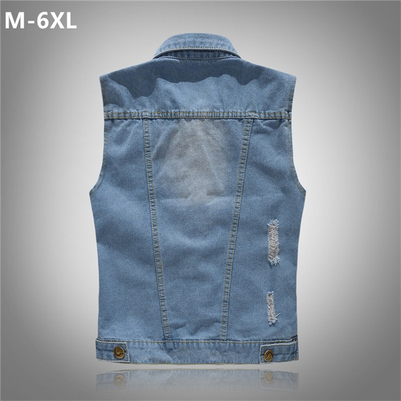 Ripped Denim Waistcoat Men Kor - Men'S Fashion Vest With Jeans review and price