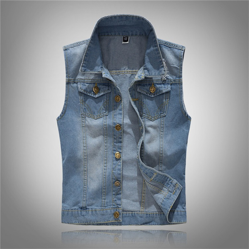 Ripped Denim Waistcoat Men Kor - Men'S Fashion Vest With Jeans review and price