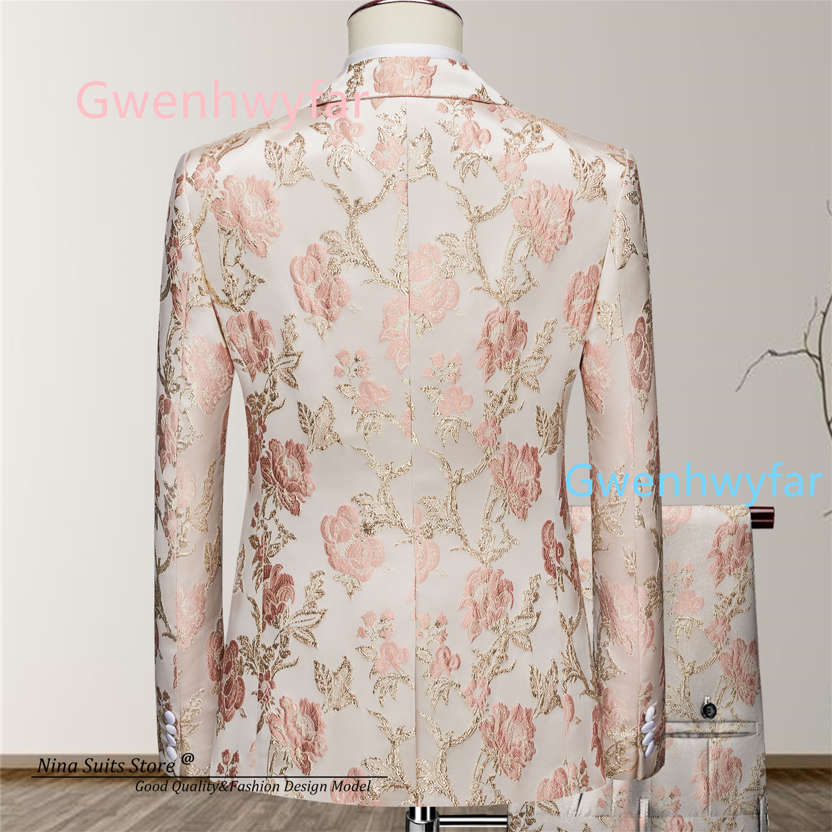 G&N Luxury Gold and Pink Flora - Mens Fashion Blazer review and price