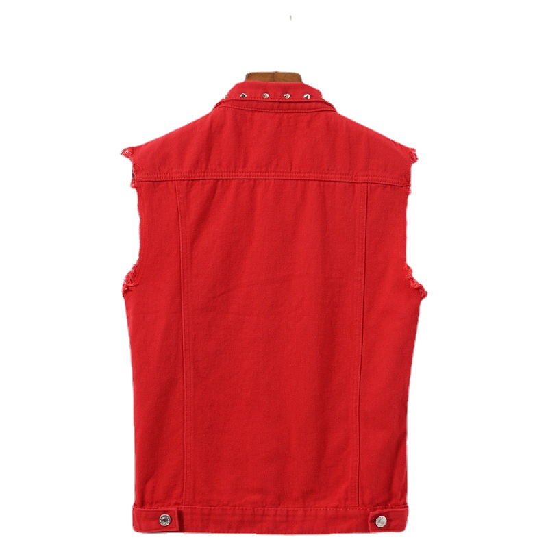 Men Rivet Punk Style Denim Ves - Men'S Fashion Vest With Jeans review and price