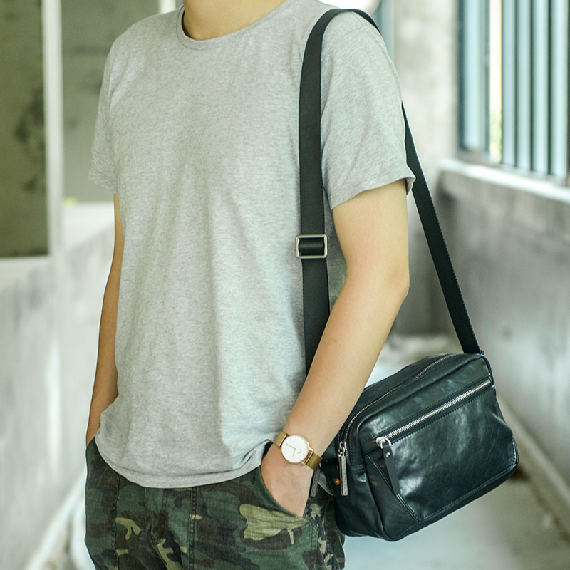 New Men's Leather Shoulder Bag - Yellow Men'S Fashion review and price