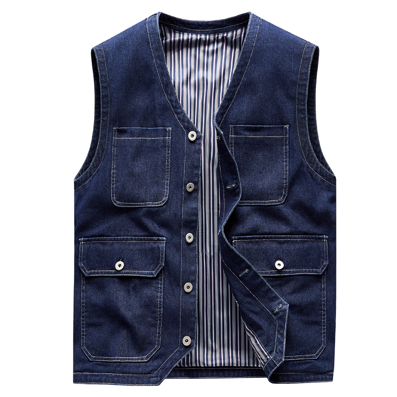 Men Jean Vest Outerwear Denim  - Men'S Fashion Vest With Jeans review and price