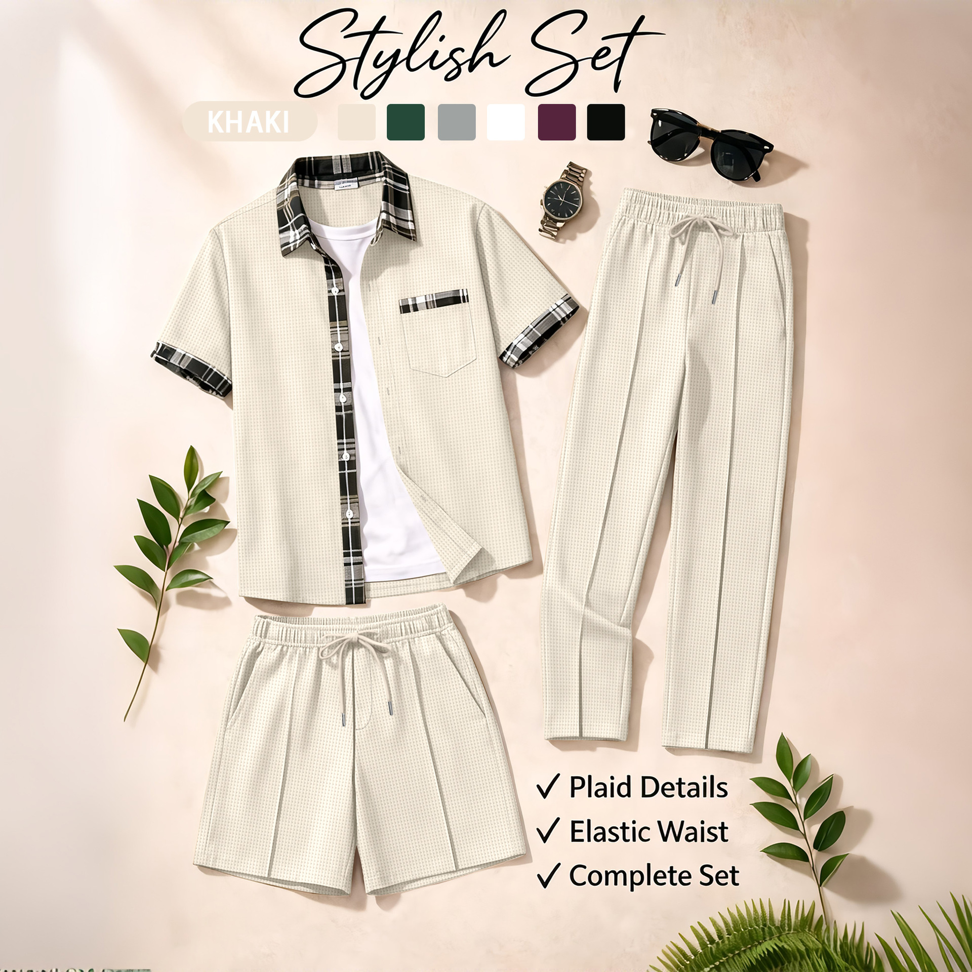 Men's 3 Piece Waffle Knit Trac - Track Suit Men review and price