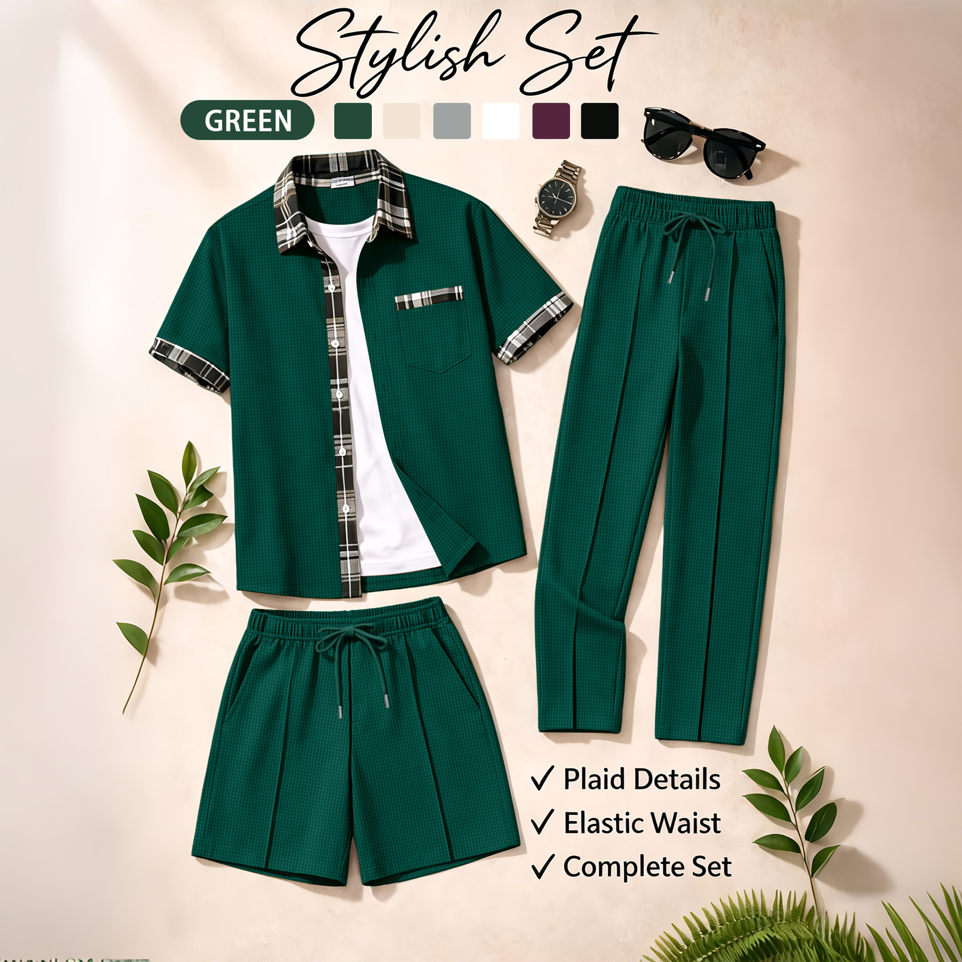 Men's 3 Piece Waffle Knit Trac - Track Suit Men review and price