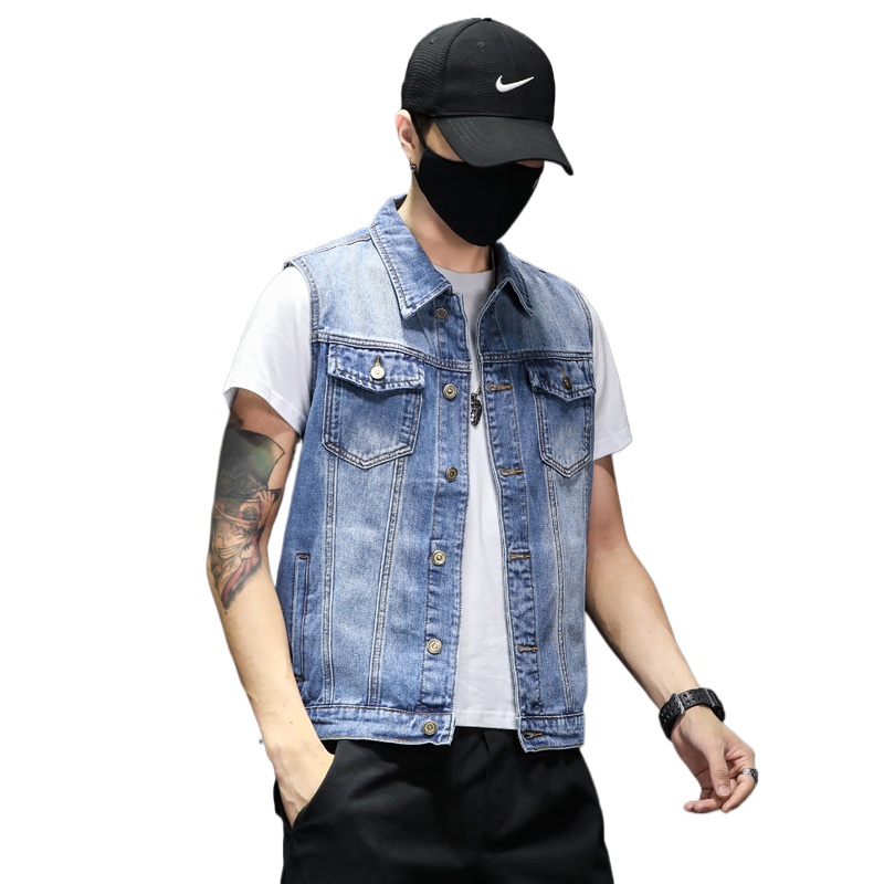 New Fashion Men Blue Denim Ves - Men'S Fashion Vest With Jeans review and price