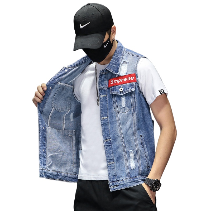 New Fashion Men Blue Denim Ves - Men'S Fashion Vest With Jeans review and price