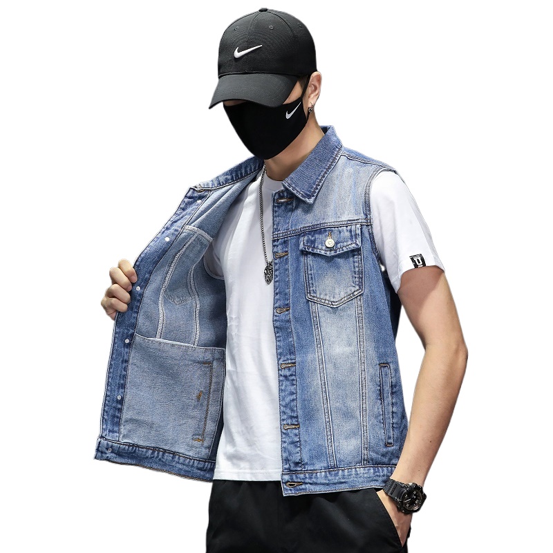 New Fashion Men Blue Denim Ves - Men'S Fashion Vest With Jeans review and price