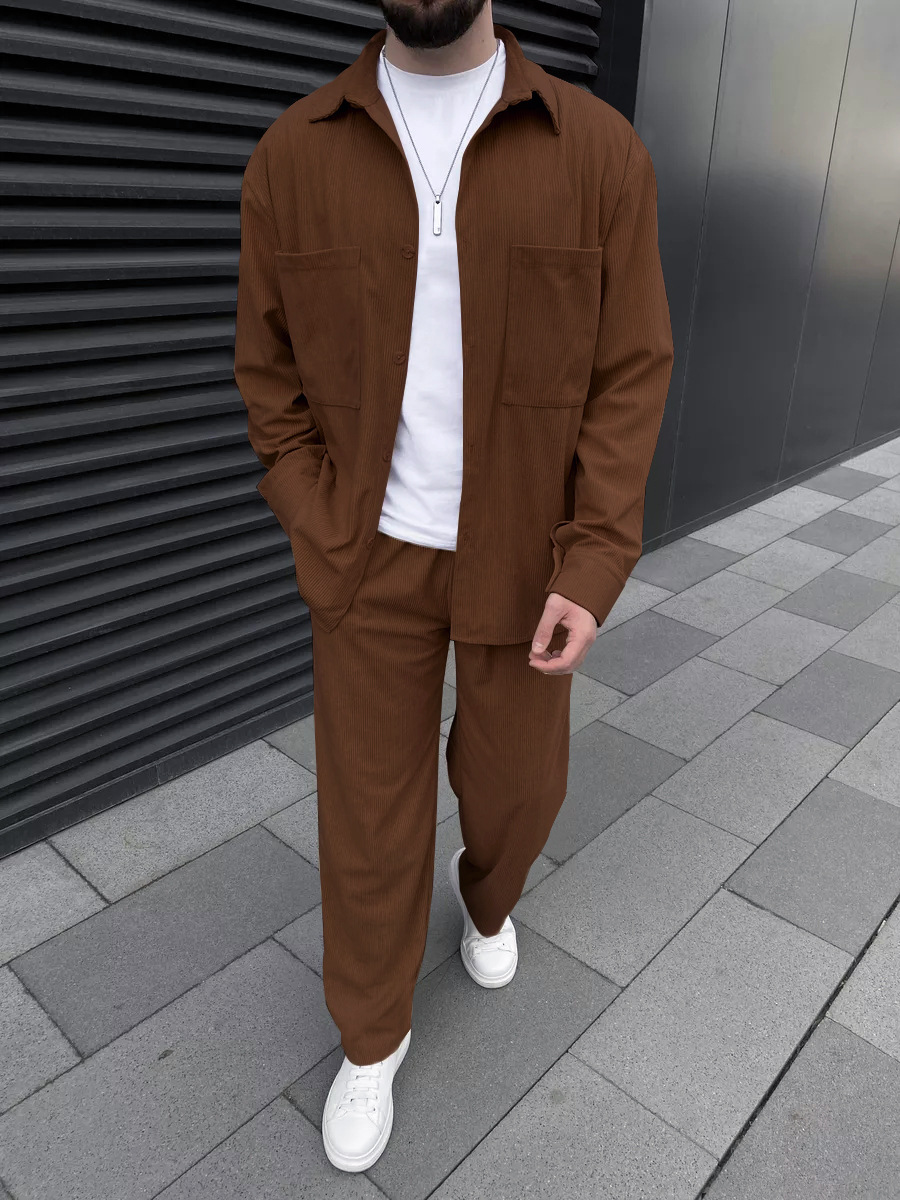 Men's corduroy two-piece outfi - Mens Fashion Trend review and price