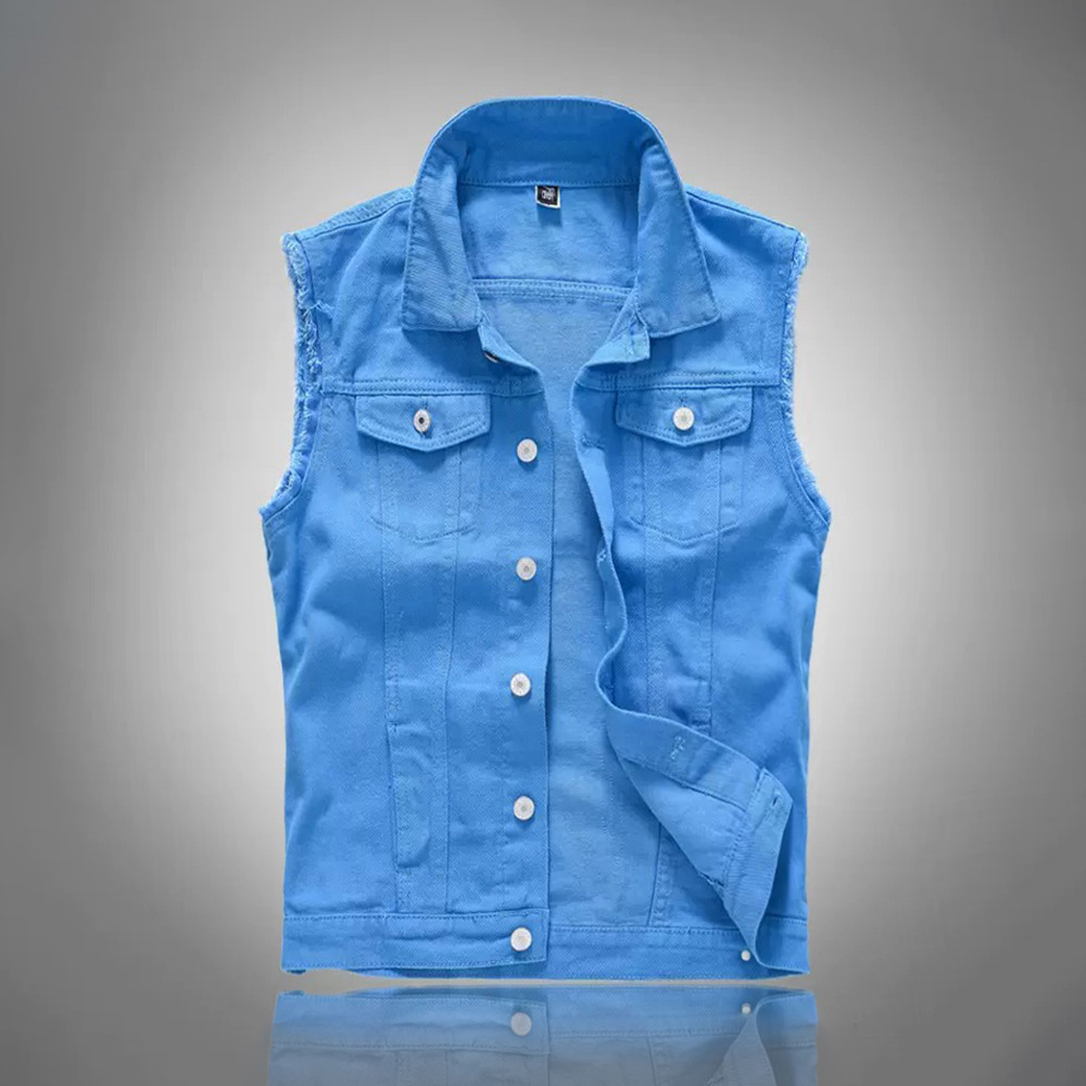 New Fashion Men Blue Casual De - Men'S Fashion Vest With Jeans review and price