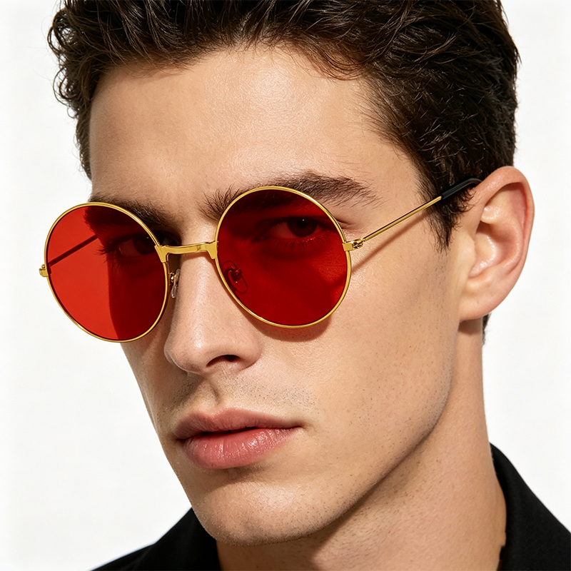 Classic Vintage Round Frame Su - Yellow Men'S Fashion review and price