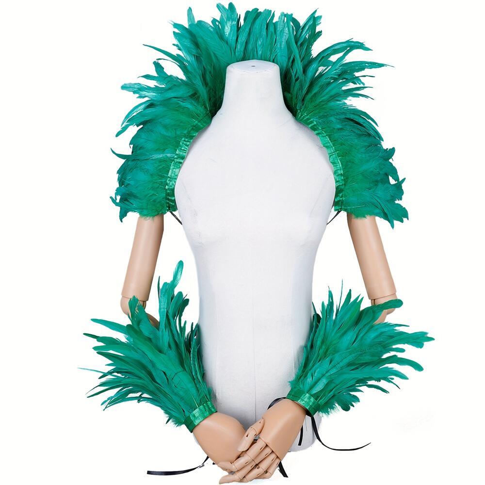 Elegant Red Feathers Women's S - Men Fashion Rave review and price