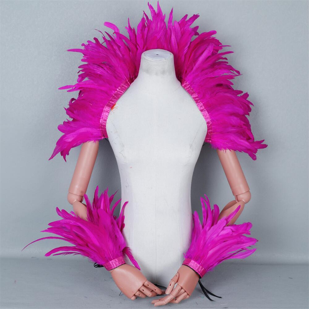 Elegant Red Feathers Women's S - Men Fashion Rave review and price