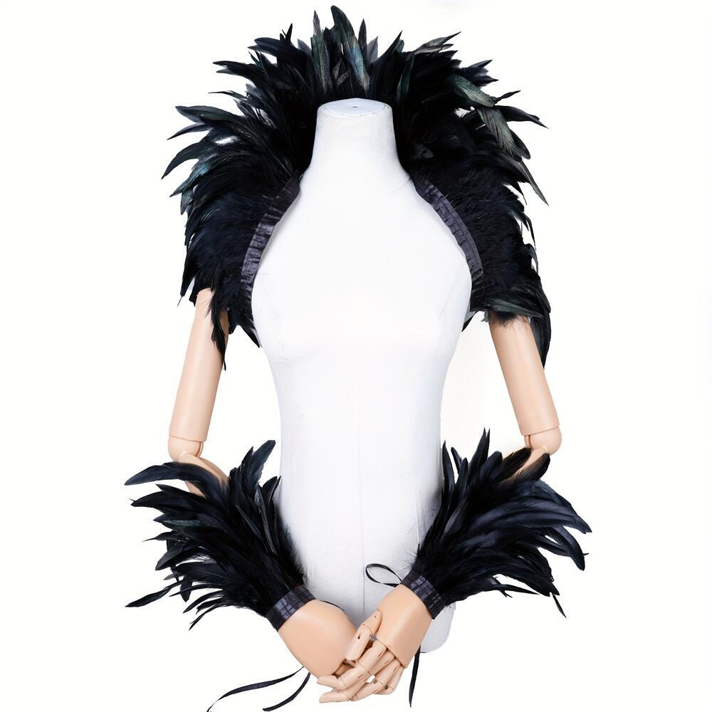 Elegant Red Feathers Women's S - Men Fashion Rave review and price