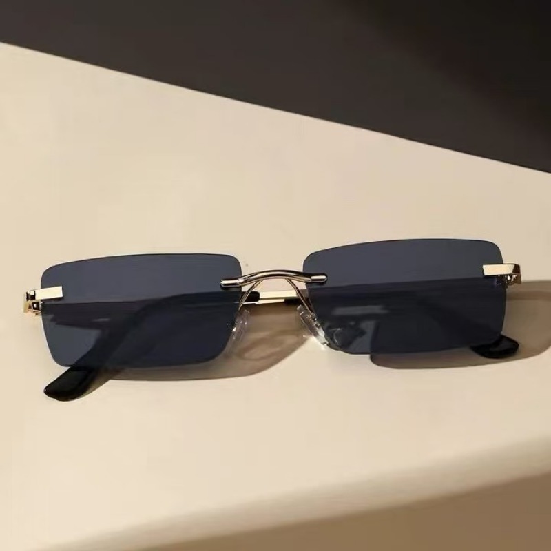 Retro Men Metal Square Rimless - Men Fashion Rave review and price