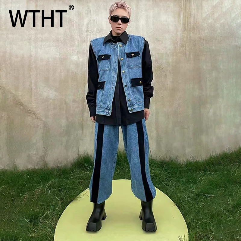 WTHT Vintage Men's Suit Patchw - Men'S Fashion Vest With Jeans review and price