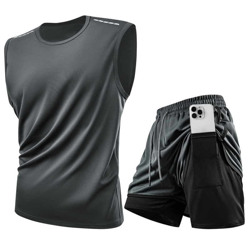 Tank Top Sets Reflective Sport - Track Suit Men review and price