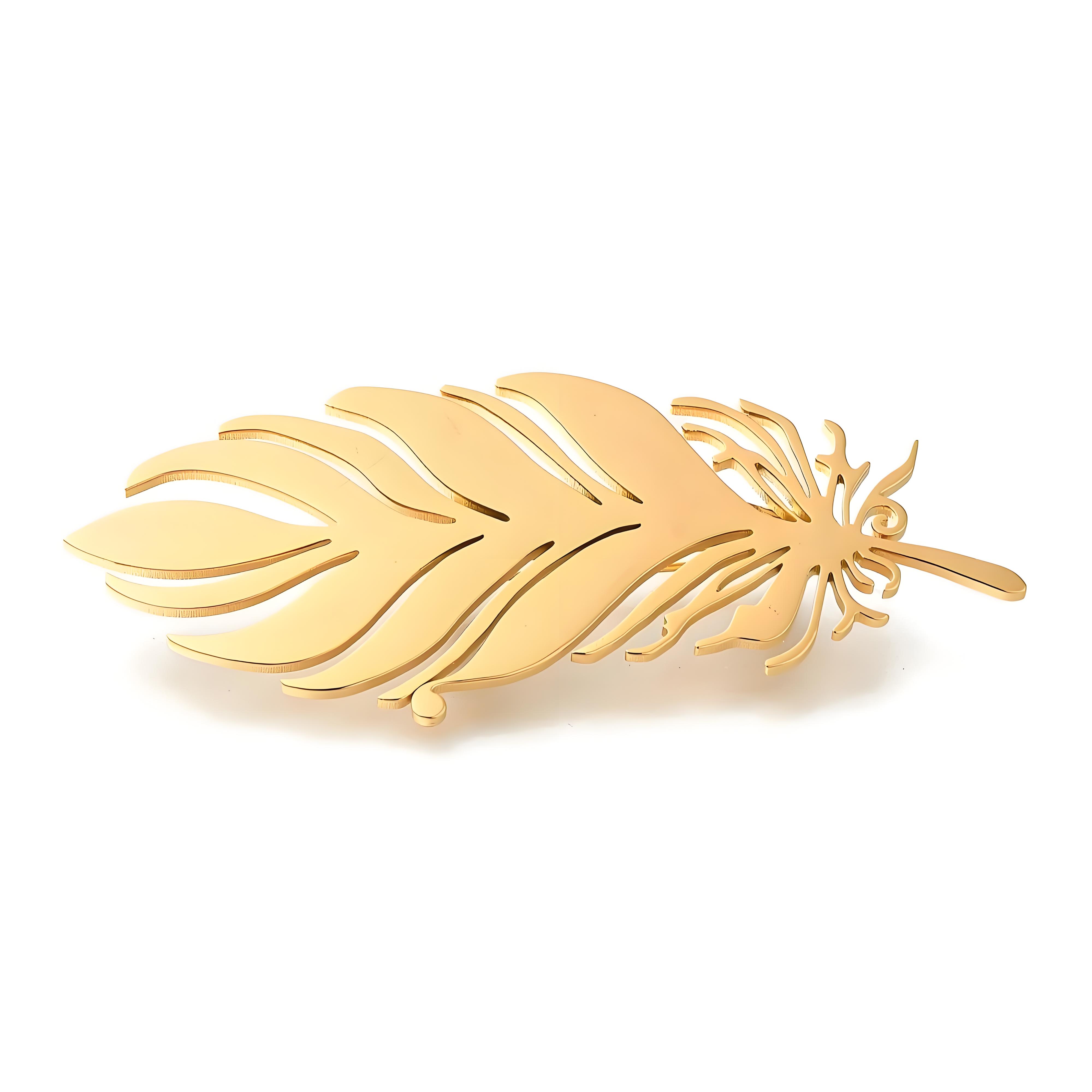 Gold - Plated Feather Brooch,  - Yellow Men'S Fashion review and price