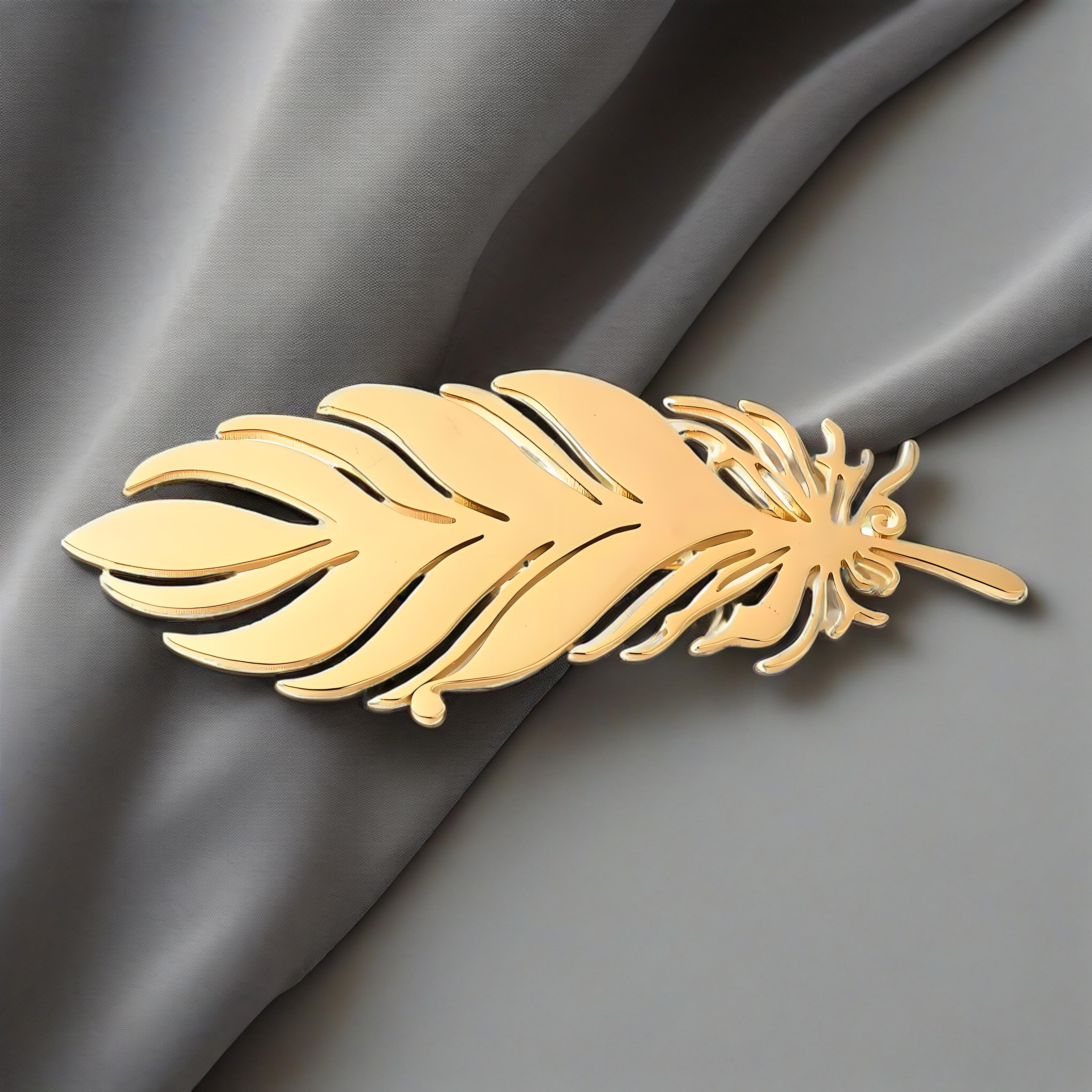 Gold - Plated Feather Brooch,  - Yellow Men'S Fashion review and price