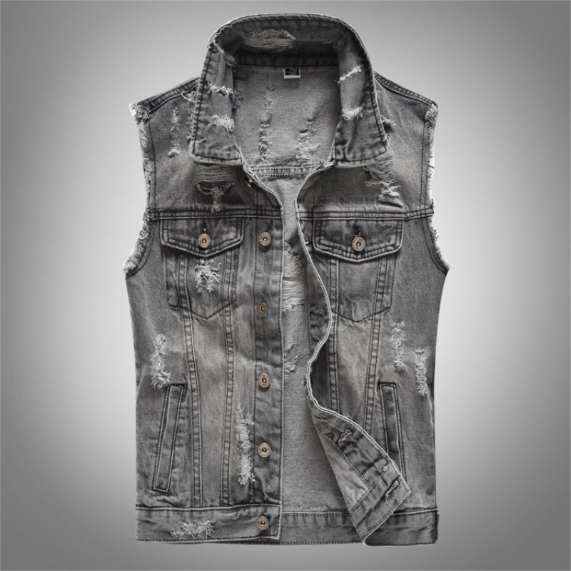 New Fashion Men Retro Grey Den - Men'S Fashion Vest With Jeans review and price