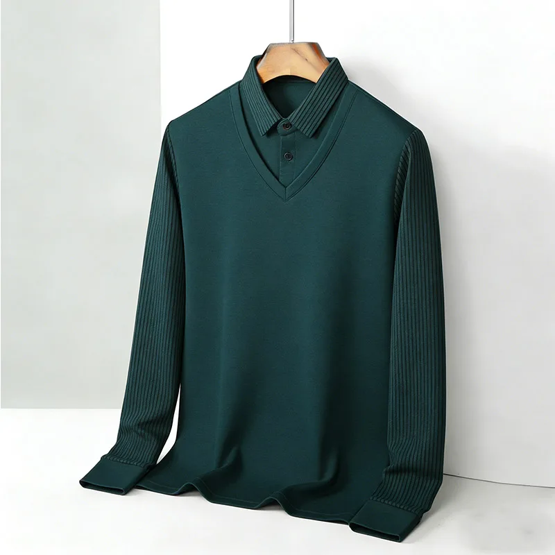 Men's Fake Two Piece Shirt Col - Mens Fashion Trend review and price