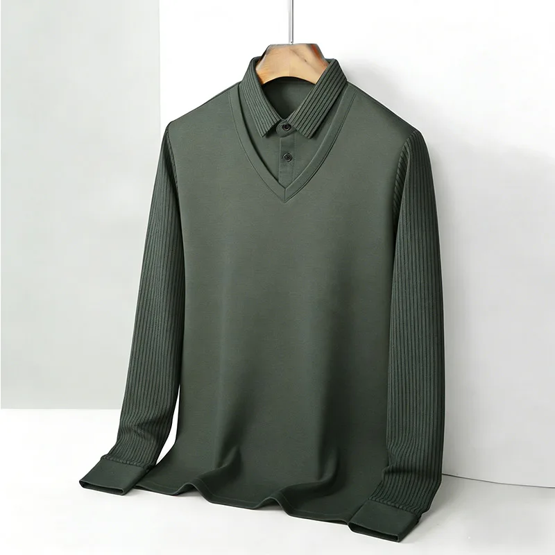 Men's Fake Two Piece Shirt Col - Mens Fashion Trend review and price