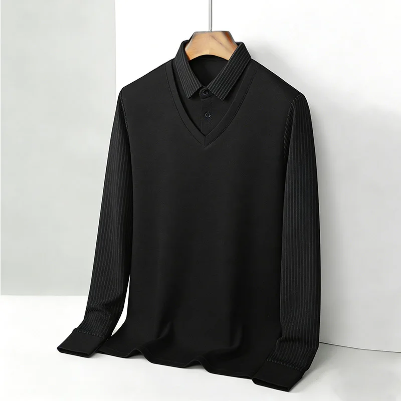 Men's Fake Two Piece Shirt Col - Mens Fashion Trend review and price