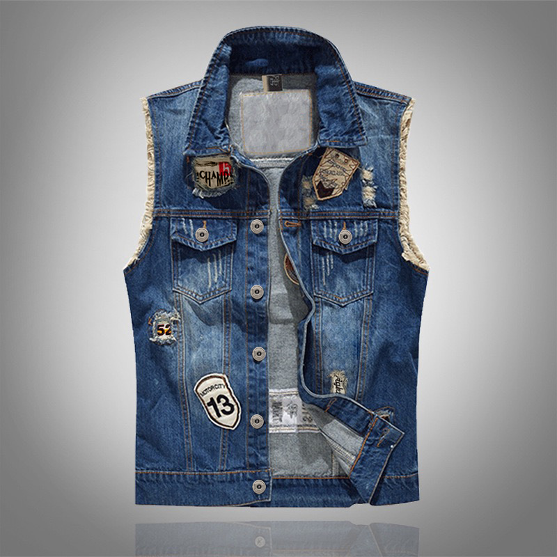 New Fashion Men Blue Casual Ri - Men'S Fashion Vest With Jeans review and price