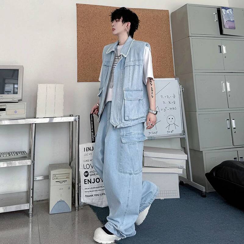 LUZHEN 2026 Summer Solid Color - Men'S Fashion Vest With Jeans review and price