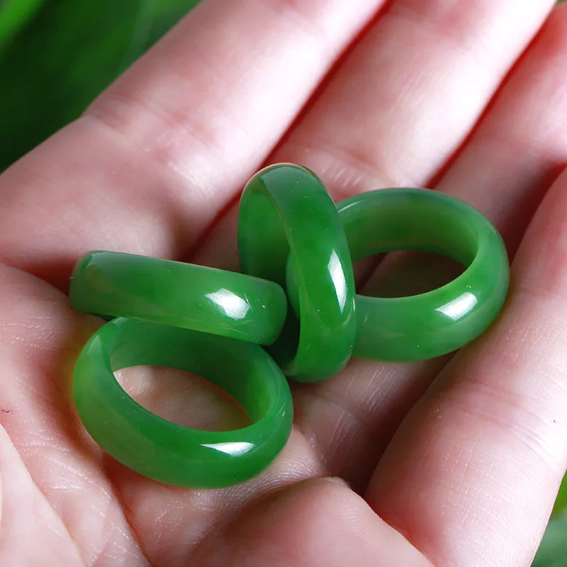 Natural Green Hetian Jade Ring - Men Fashion Rave review and price